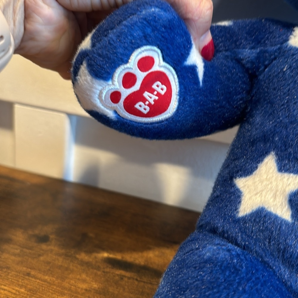 Build a Bear Stars and Stripes Stuffed Plush Blue Bear Stars USA Patriotic - Picture 3 of 7